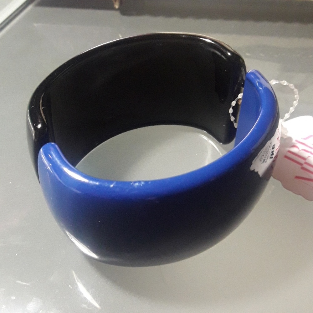 INC Two-Tone Blue/Black Hinged Bracelet